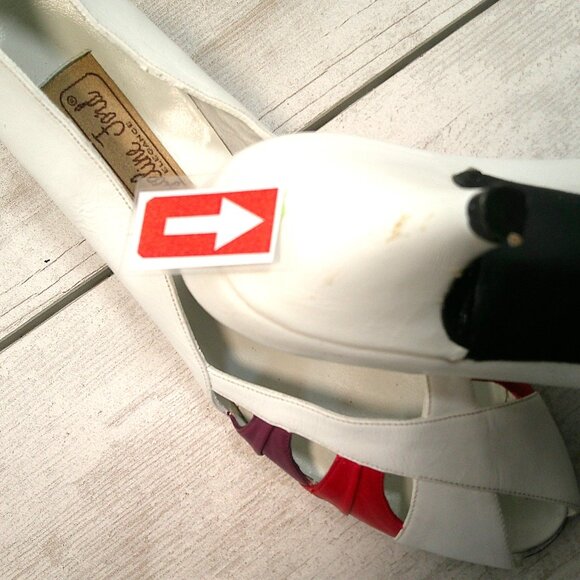 Jacquline Ford vintage White Kitten heel size 40 - Picture 10 of 10